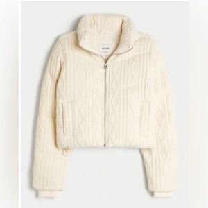Hollister Off-White Cable Knit Jacket
